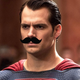 Henry Cavill (and mustache) as Superman.